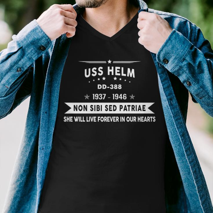 Uss Helm Dd Men V-Neck Tshirt