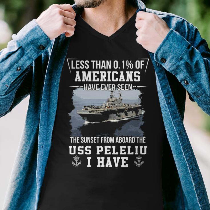 Uss Peleliu Lha 5 Sunset Men V-Neck Tshirt