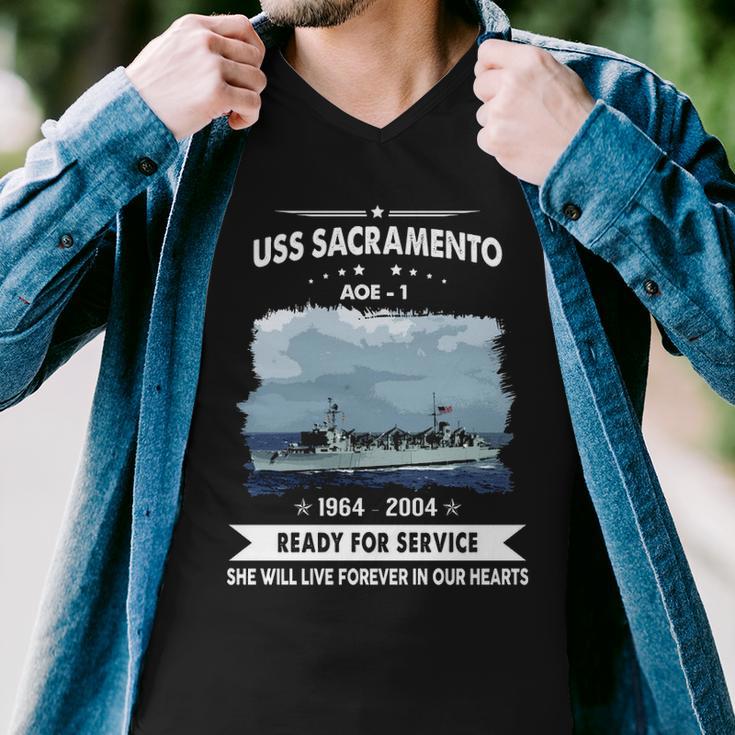 Uss Sacramento Aoe Men V-Neck Tshirt