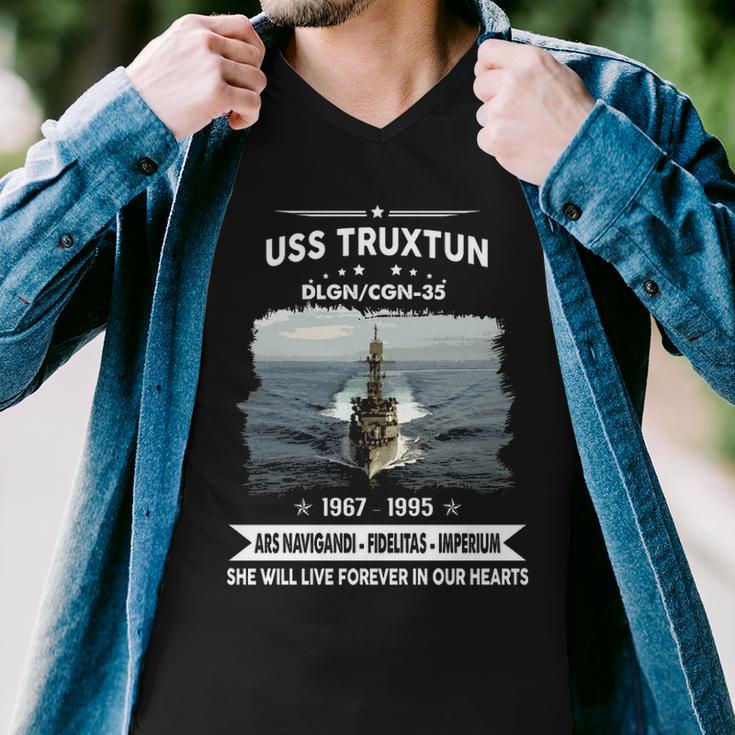 Uss Truxtun Cgn 35 Dlgn Men V-Neck Tshirt