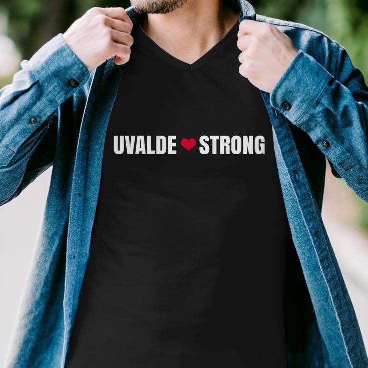 Uvalde Texas Strong Heart Men V-Neck Tshirt