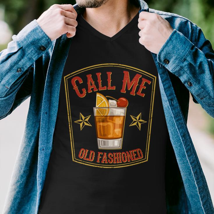 Vintage Call Me Old Fashioned Whiskey Men V-Neck Tshirt