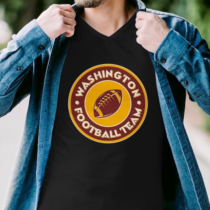 Vintage Washington Football Team Logo Emblem Men V-Neck Tshirt