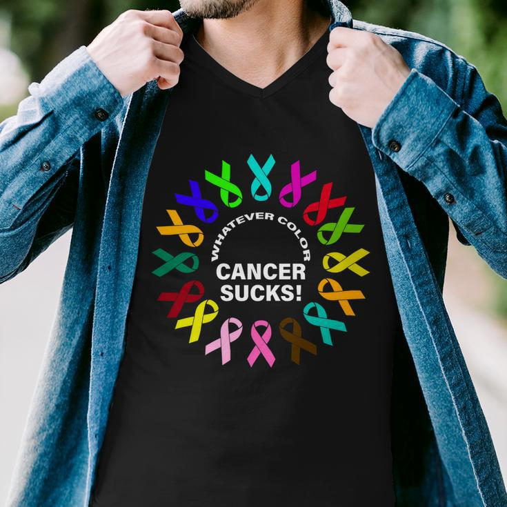 Whatever Color Cancer Sucks Tshirt Men V-Neck Tshirt