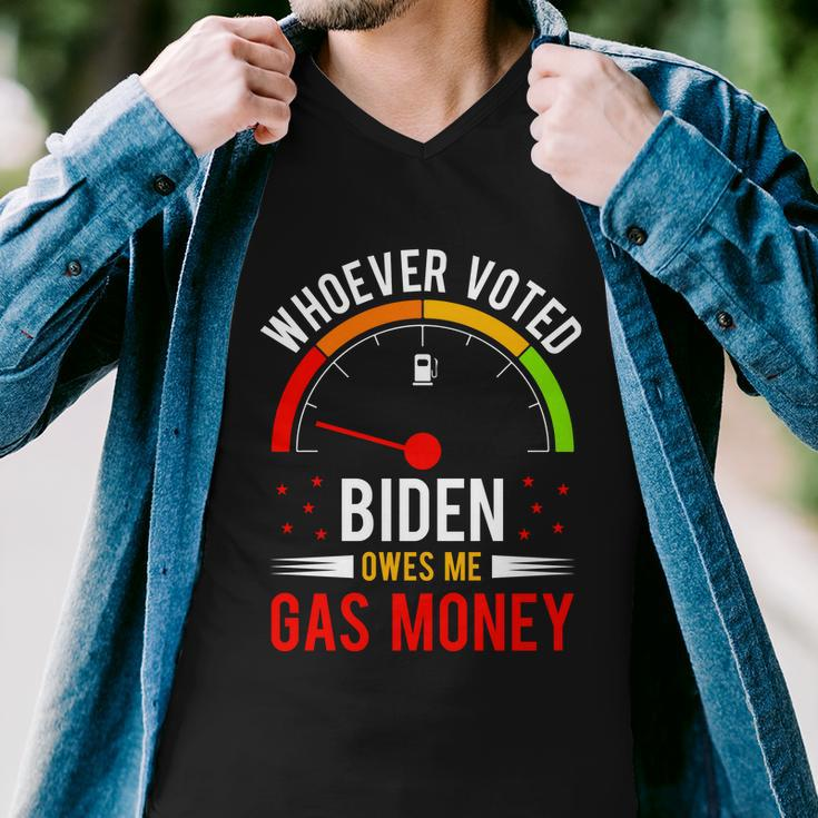 Whoever Voted Biden Owes Me Gas Money V4 Men V-Neck Tshirt