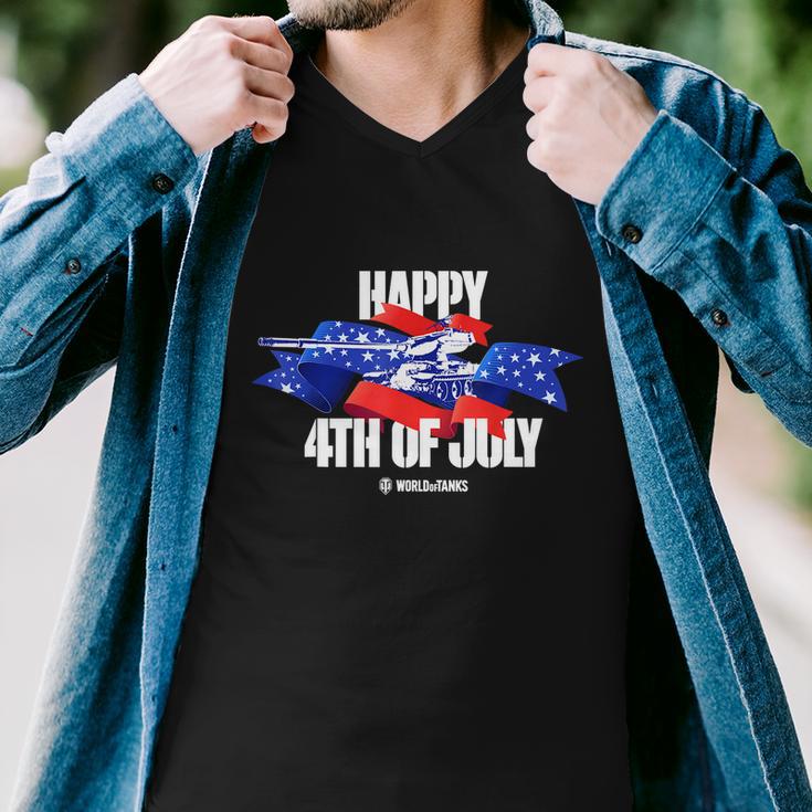 World Of Tanks Mvy For The 4Th Of July Men V-Neck Tshirt