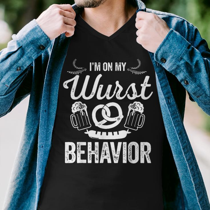 Wurst Behavior Oktoberfest Funny German Festival Men V-Neck Tshirt