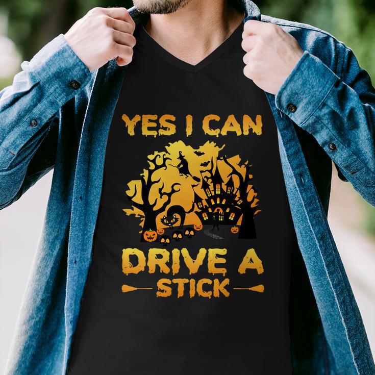 Yes I Can Drive A Stick Halloween Quote Men V-Neck Tshirt