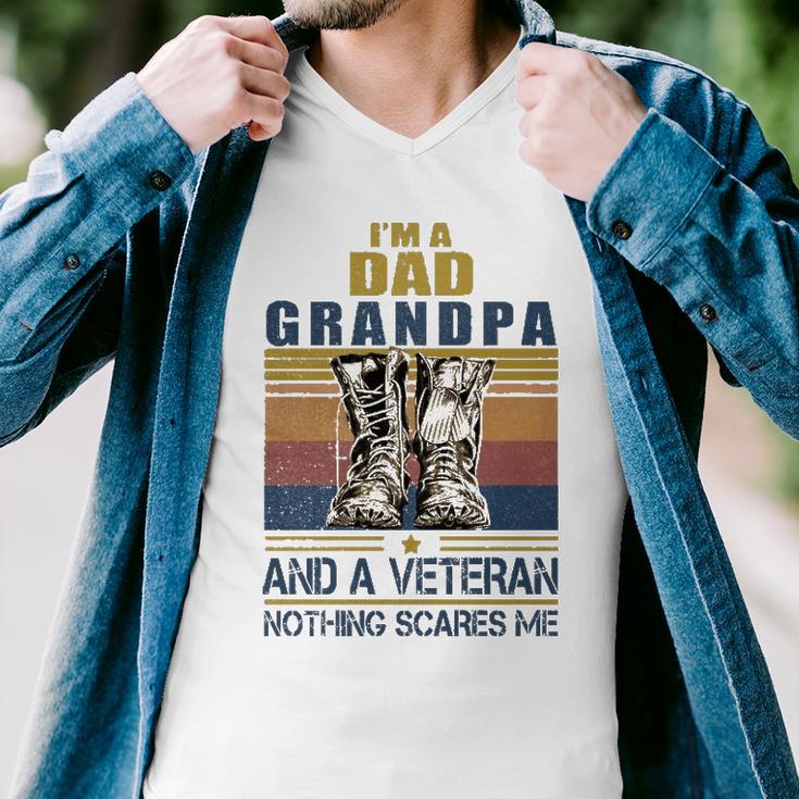 I Am A Dad Grandpa Veteran V2 Men V-Neck Tshirt