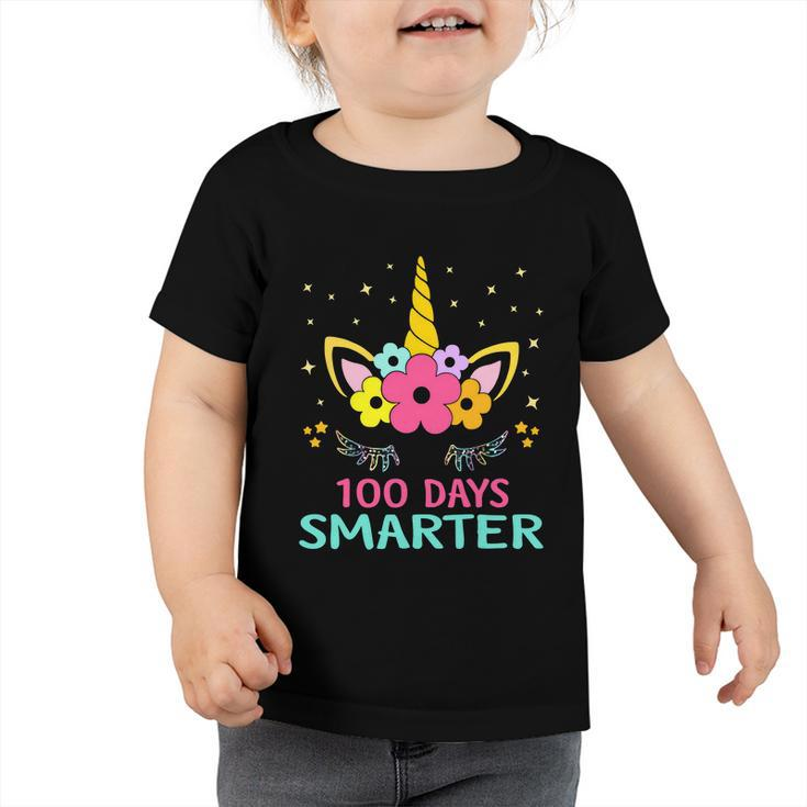 100 Days Smarter Unicorn 100 Days Of School Back To School Toddler Tshirt