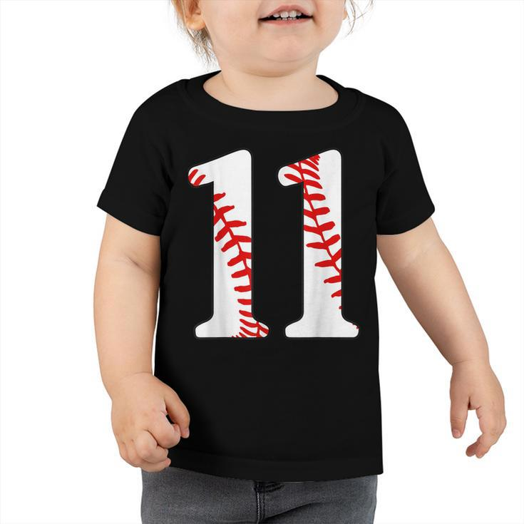 11Th Birthday Baseball Big Number Eleven 11 Year Old Boy  V2 Toddler Tshirt