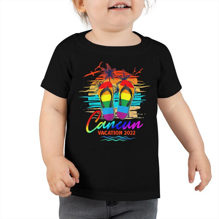 Cancun Mexico Vacation 2022 Flip Flop Lgbt Summer Holiday  Toddler Tshirt