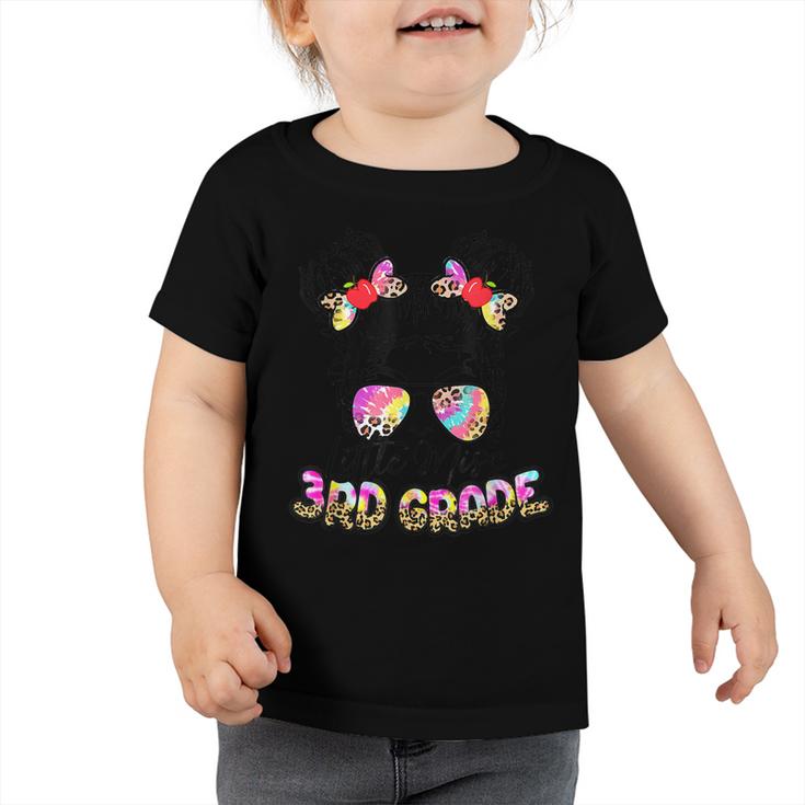 Little Miss 3Rd Grade Leopard Messy Bun Girls Back To School  Toddler Tshirt