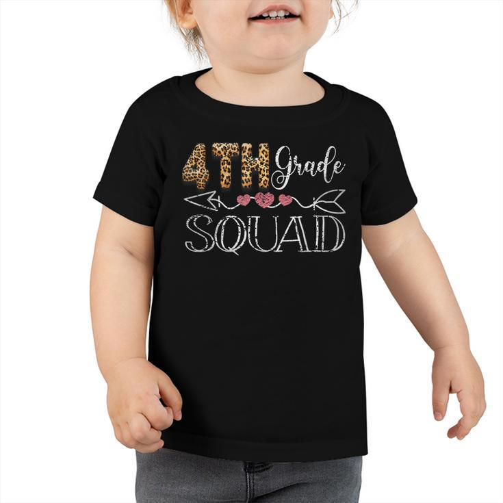 4Th Grade Squad Heart Team Leopard Teacher Crew Student  Toddler Tshirt