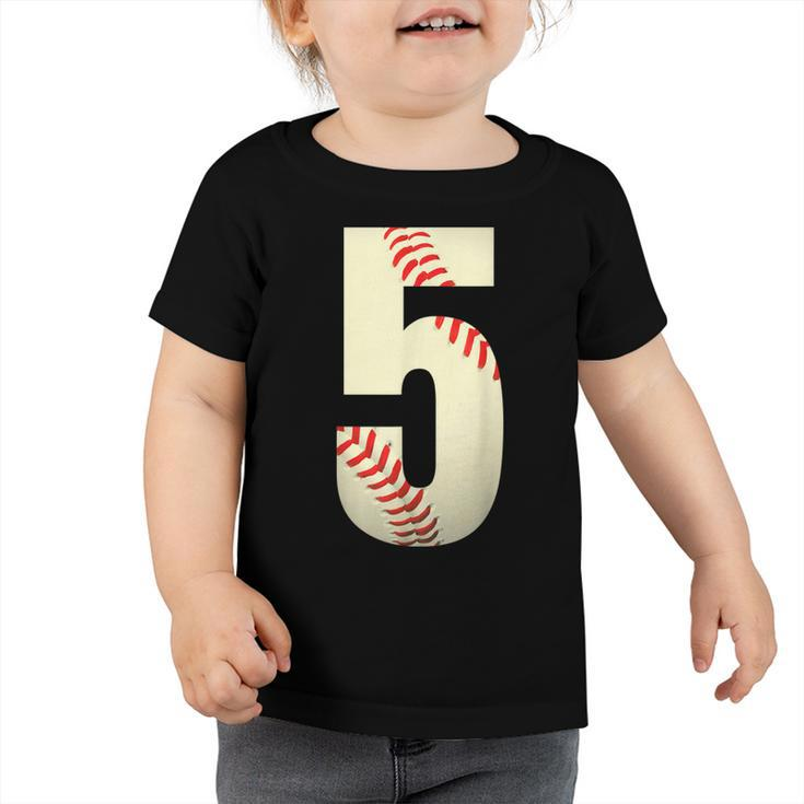 5Th Birthday Baseball Big Number Five 5 Year Old Boy Girl  V10 Toddler Tshirt
