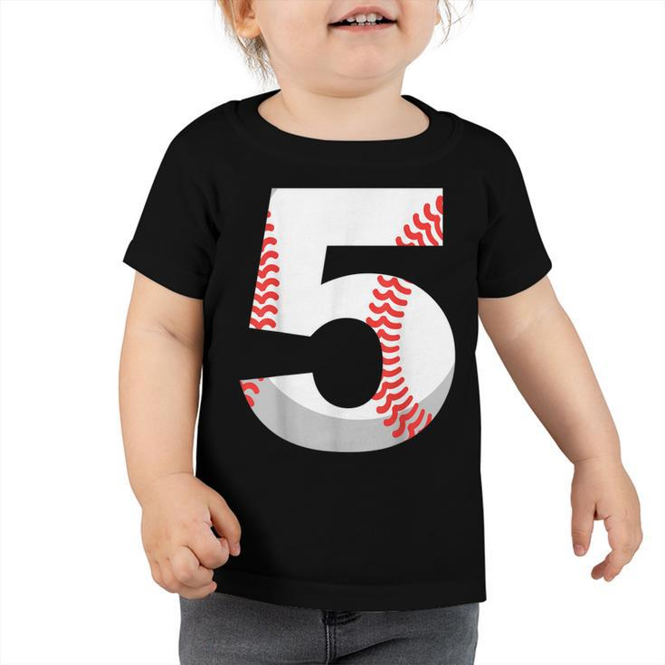 5Th Birthday Baseball Big Number Five 5 Year Old Boy Girl  V4 Toddler Tshirt