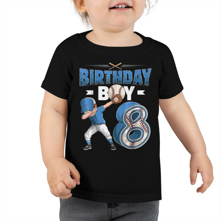 8Th Birthday Baseball Big Number Eight 8 Year Old Boy Girl  V3 Toddler Tshirt