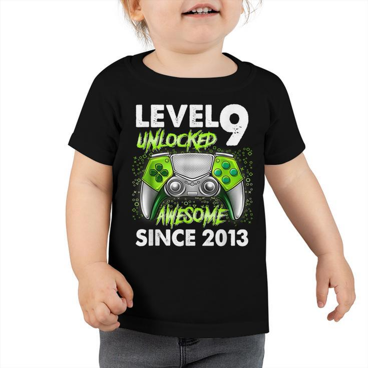 9Th Birthday Level 9 Unlocked Awesome 2013 Video Game Gaming Toddler Tshirt