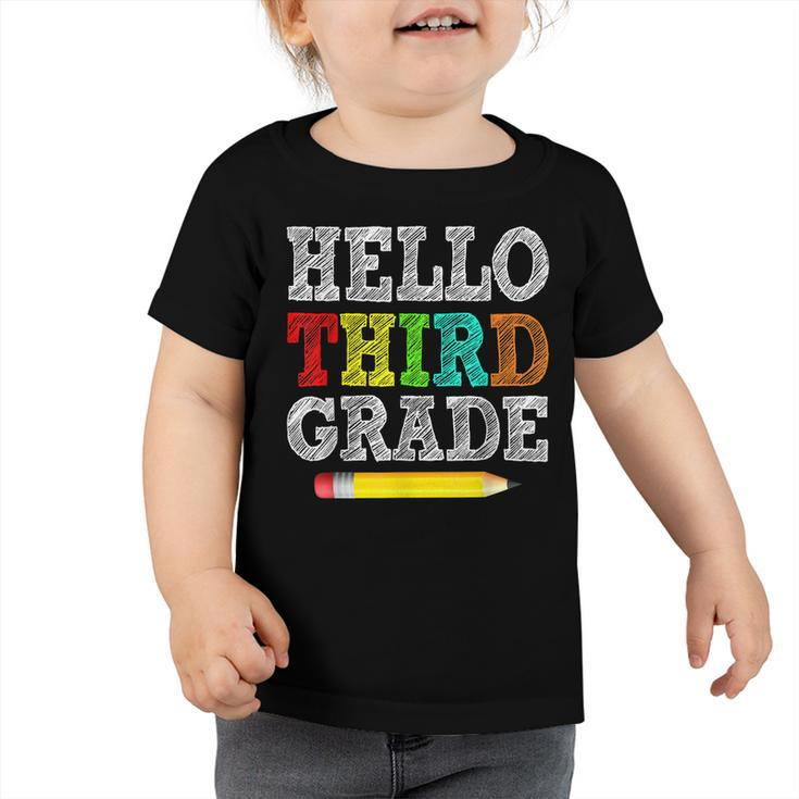 Back To School Hello 3Rd Grade Kids Teacher Student  Toddler Tshirt