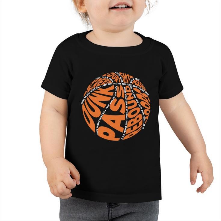 Basketball Gift For Boys Girls Word Cloud Toddler Tshirt