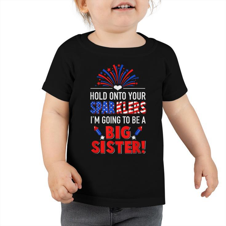 Big Sister Sparkler 4Th Of July Pregnancy Announcement  V2 Toddler Tshirt