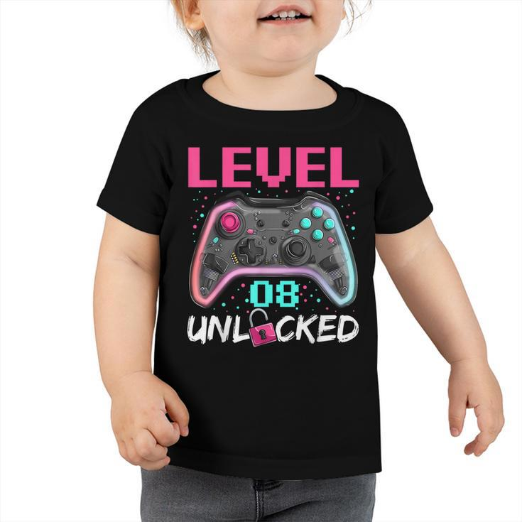 Birthday Boy Level 8 Unlocked  8 Years Old Gamer Boy  Toddler Tshirt