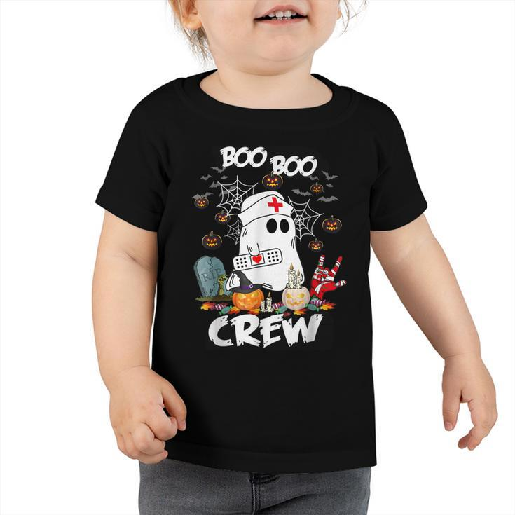 Boo Boo Crew Ghost Nurse Retro Halloween 2022 Nursing Rn  Toddler Tshirt