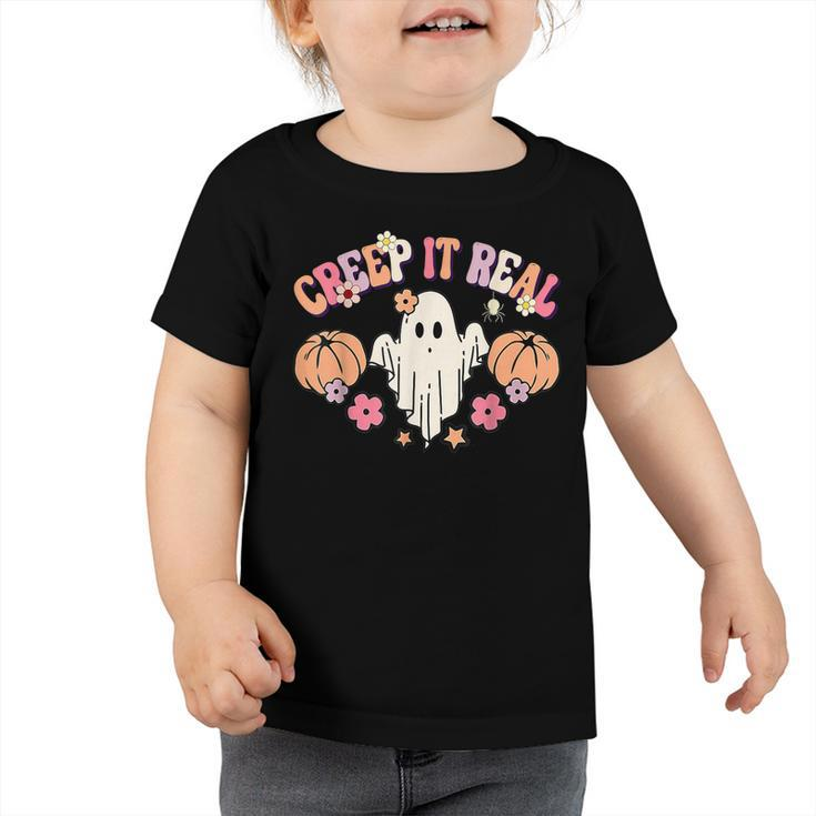 Creep It Real Ghost Kids Boys Girls Halloween Costume  Toddler Tshirt