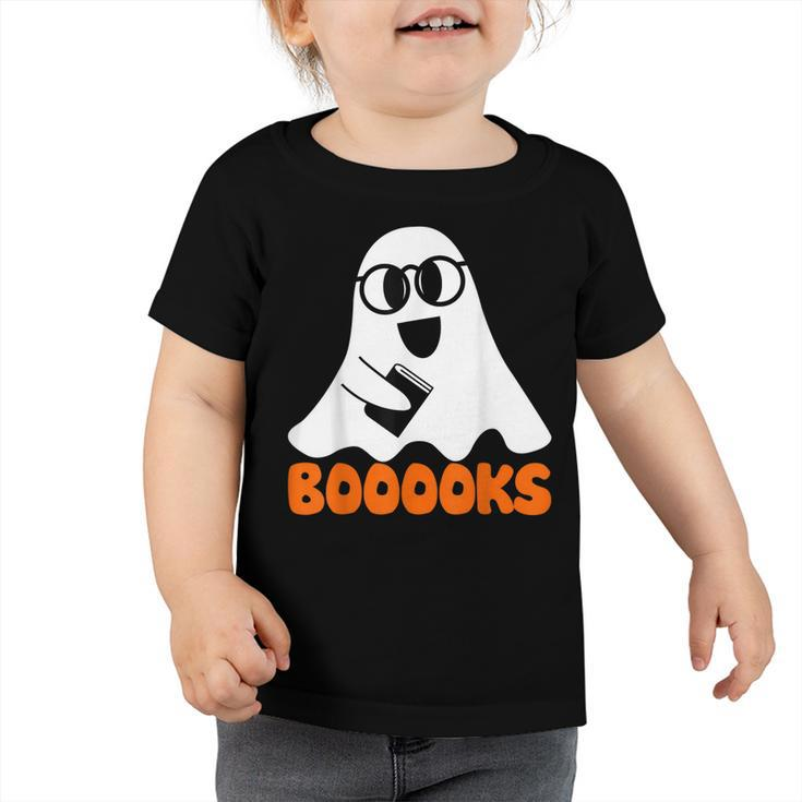 Ghost Booooks Halloween Boo Teacher And Kids Reading Books  V3 Toddler Tshirt