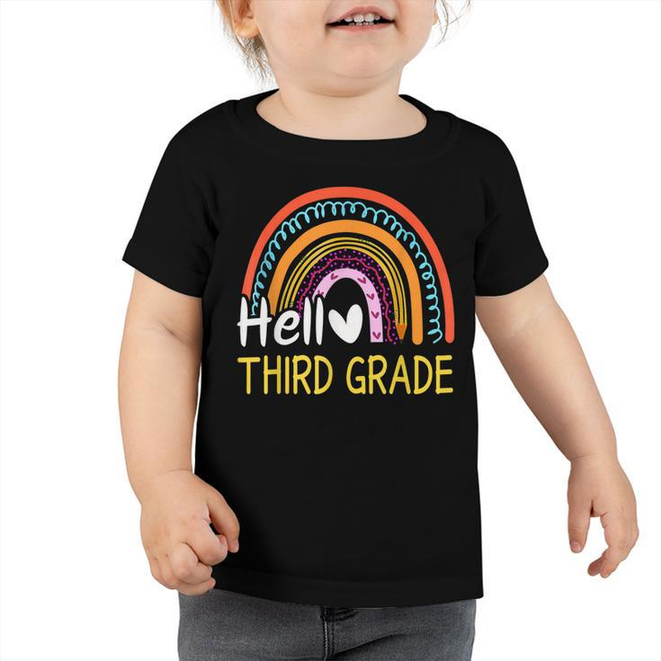 Hello Third Grade Team 3Rd Grade Back To School Rainbow Kids  Toddler Tshirt