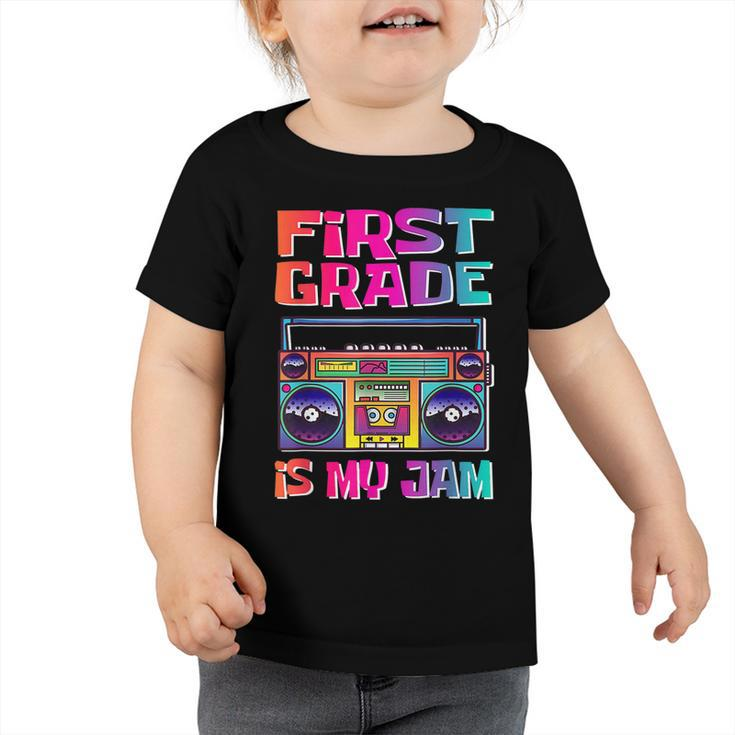 Kids 1St Grade Is My Jam Vintage 80S Boombox Teacher Student  Toddler Tshirt