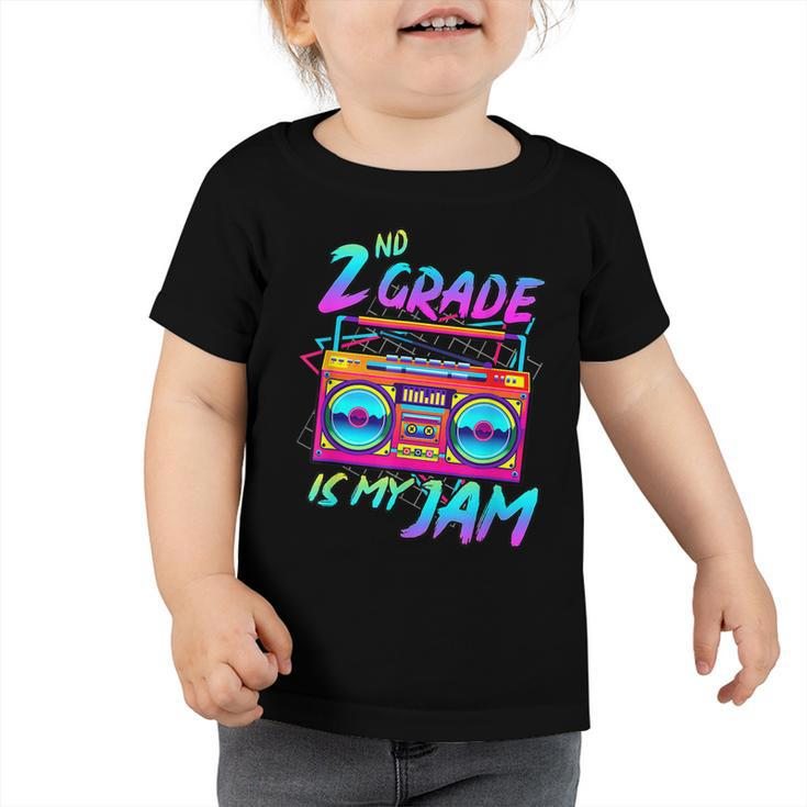 Kids 2Nd Grade Is My Jam Vintage 80S Boombox Teacher Student  Toddler Tshirt