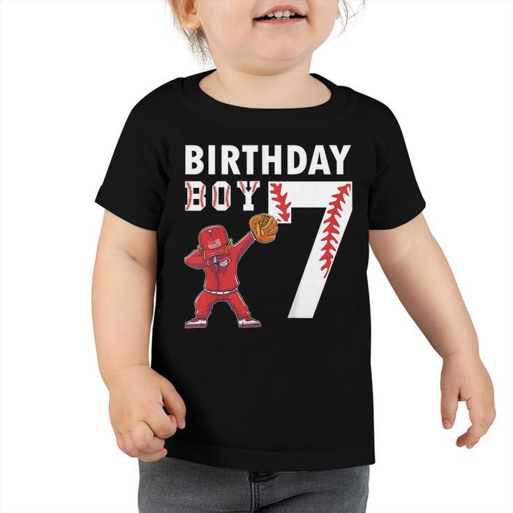 Kids 7 Years Old Boy Baseball Player 7Th Birthday Kids  V2 Toddler Tshirt