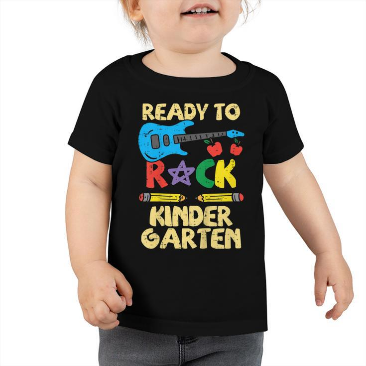 Kids Ready To Rock Kindergarten Guitar Back To School Boys Girls  Toddler Tshirt