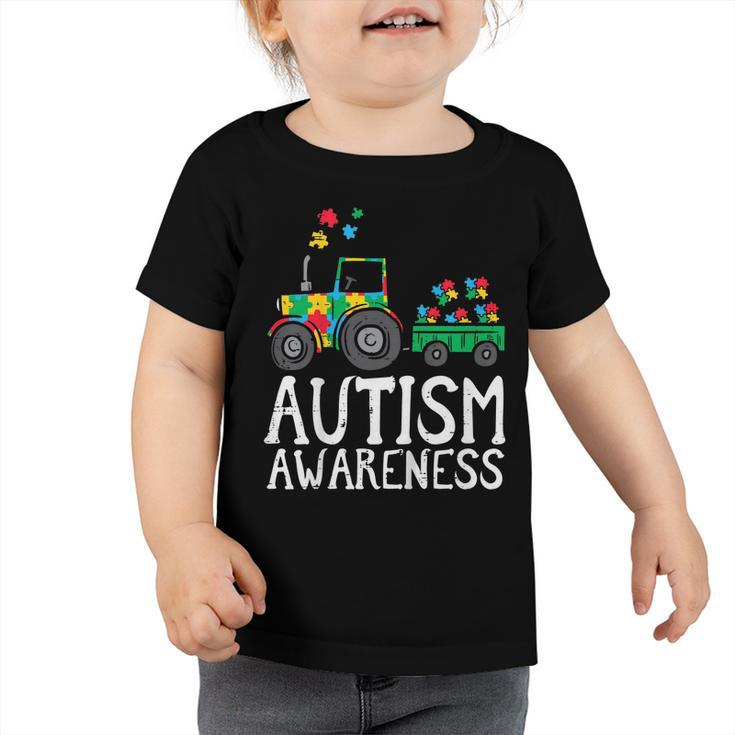 Kids Tractor Autism Awareness Farmer Truck Toddler Boys Kids  Toddler Tshirt