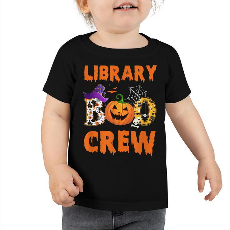 Library Boo Crew School Librarian Halloween Library Book  V3 Toddler Tshirt