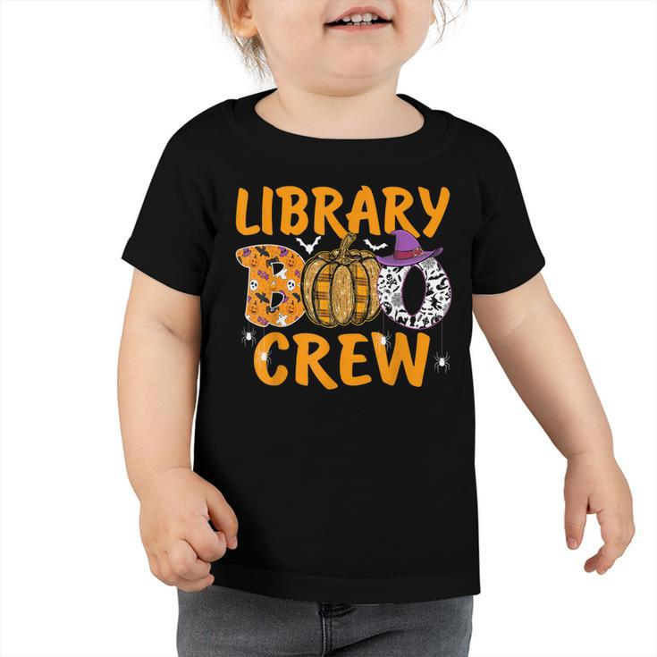 Library Boo Crew School Librarian Halloween Library Book  V4 Toddler Tshirt