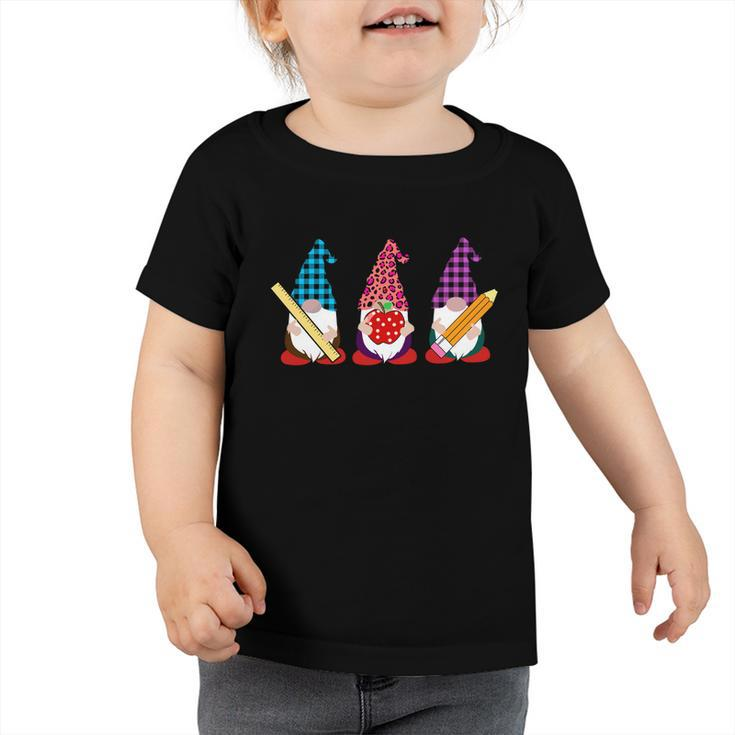 Preschool Teacher Student Three Gnomes First Day Of School Cool Gift Toddler Tshirt