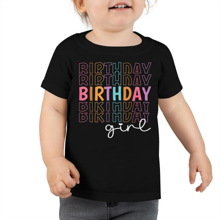 Retro Birthday Girl Party  For Princess Girl Birthday  Toddler Tshirt