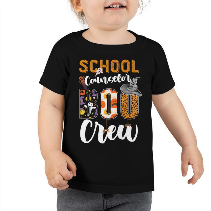 School Counselor Boo Crew Ghost Funny Halloween Matching   Toddler Tshirt
