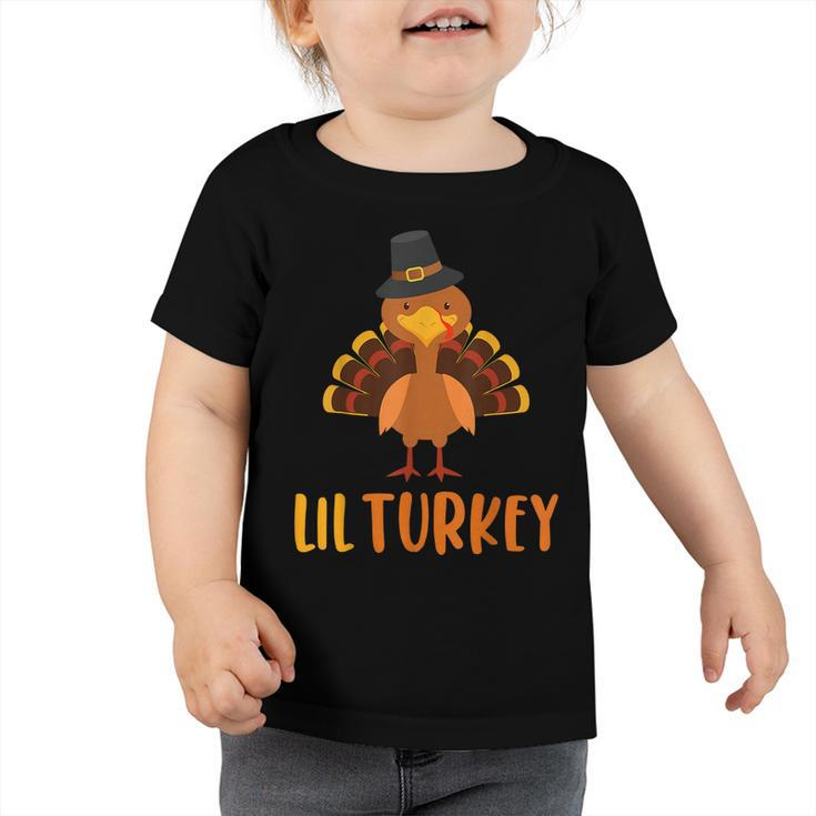 Thanksgiving Kids Cute Lil Turkey Toddler Boys Thanksgiving  Toddler Tshirt