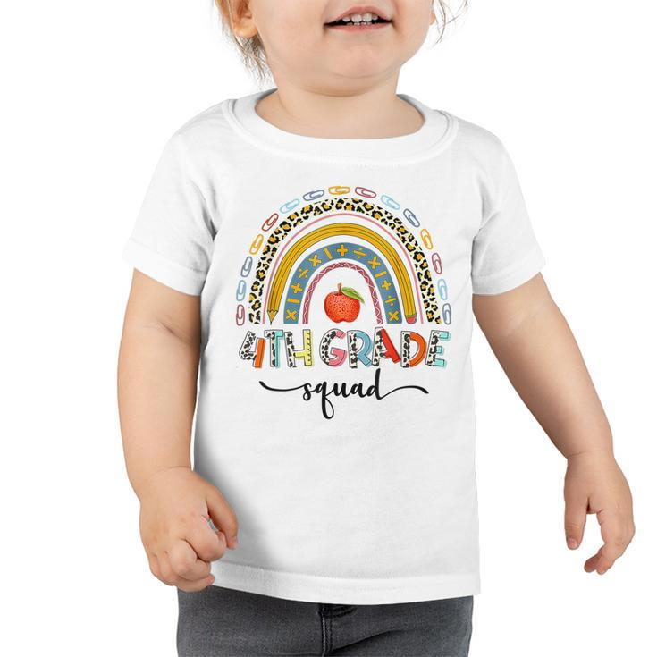4Th Grade Squad Leopard Rainbow Girls Boys Teacher  Toddler Tshirt