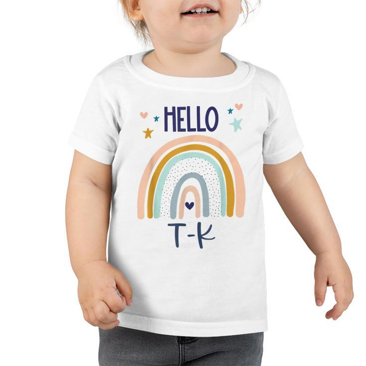 Hello Tk Rainbow For Prek Preschool Teacher Girls  Toddler Tshirt