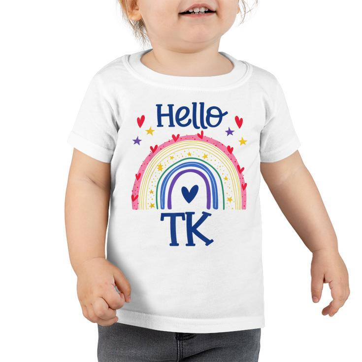Hello Tk Rainbow Pre-K Preschool Teacher Student Girls  Toddler Tshirt