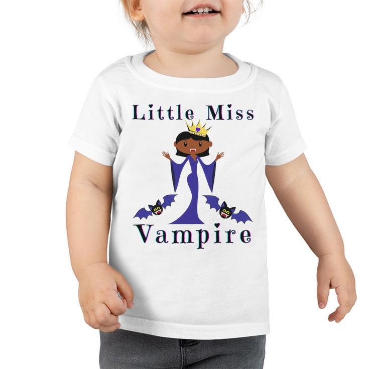 Kids Little Miss Vampire Melanin Vampires Funny Halloweed Costume   Toddler Tshirt