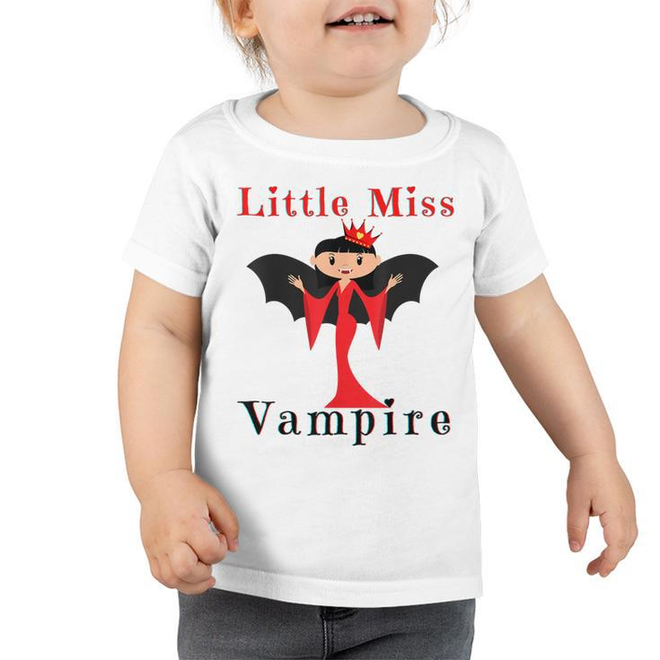 Little Miss Vampire Funny Halloween Toddler Girl Girly Girls  Toddler Tshirt