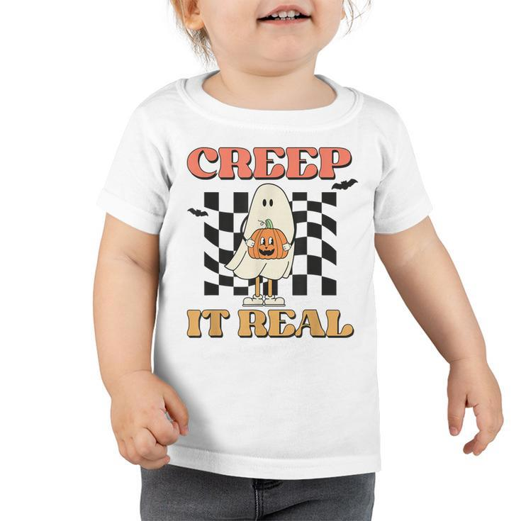 Vintage Retro Cute Creep It Real Halloween  Toddler Tshirt