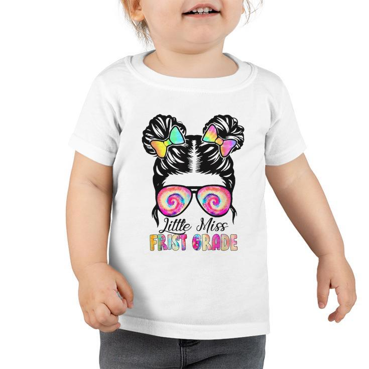 Little Miss First Grade Girls Back To School Funny Toddler Tshirt