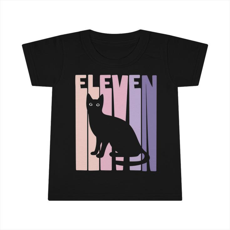 11Th Birthday Gift Cute Cat Fan 11 Years Old For Girls Infant Tshirt