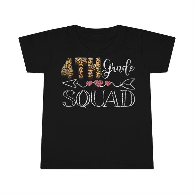 4Th Grade Squad Heart Team Leopard Teacher Crew Student  Infant Tshirt